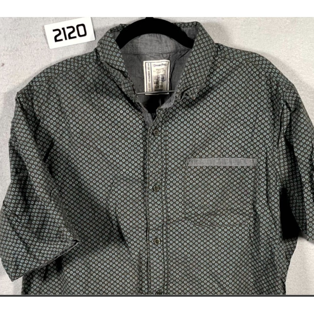 Colours Alexander Julian Shirt Mens Large Green Floral Cotton Button Up Casual